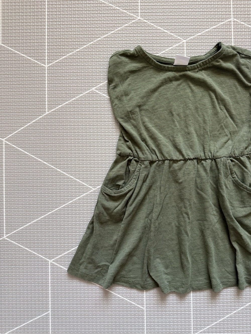 Crazy 8|Baby Girl Olive Green Pocket Dress in cotton•••18-24M,cute staple!